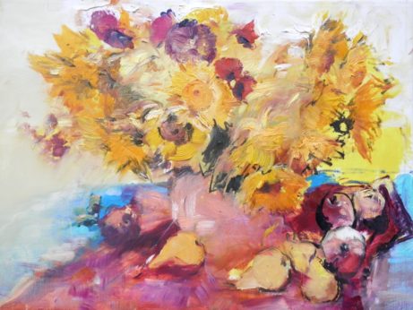 Obraz Letní zátiší, akademický malíř Jan Řeřicha Cardamine, kvěiny