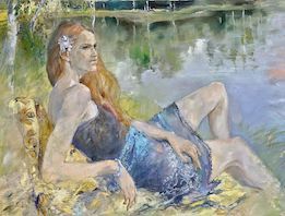 Obraz Jan Řeřicha Cardamine - Dívka u rybníka
