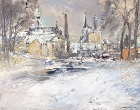 Akademický malíř Jan Řeřicha Cardamine - obraz Pacov v zimě